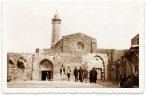 Oude foto van de moskee in Jabalya