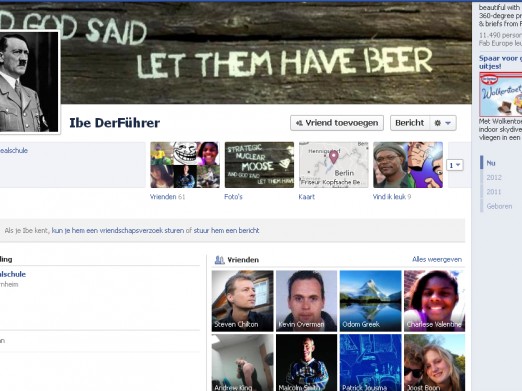 Facebookpagina van Ibe derFuhrer, een van de beheerders van het even Project X Haren